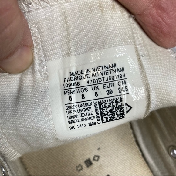 Converse white leather sneakers unisex sizing - Picture 5 of 7